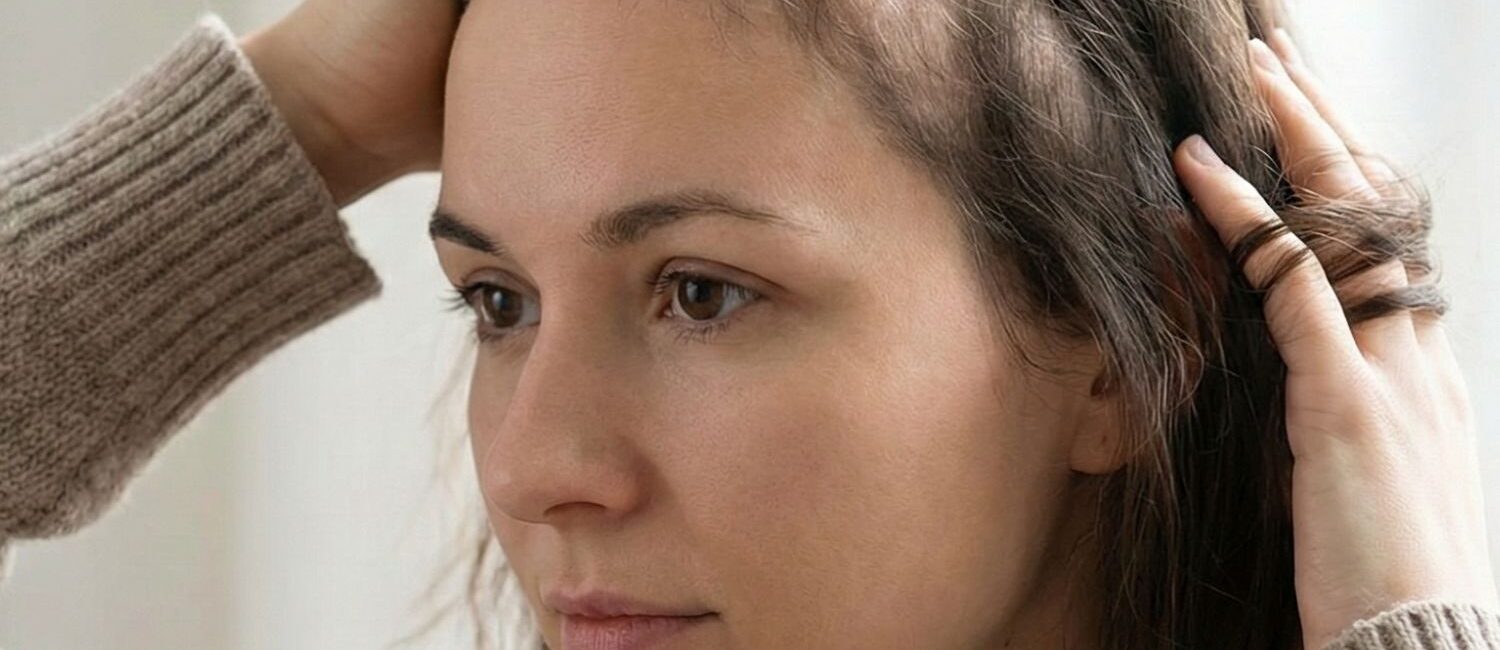 ragazza con alopecia