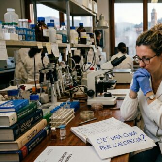 scienziata che chiede se c'è una cura per l'alopecia